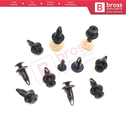 10 Pieces Push-Type Retainer Fastener Fixing Clips for Ford Focus Mondeo Transit Ka Connect Custom W703243-S300 1060989 