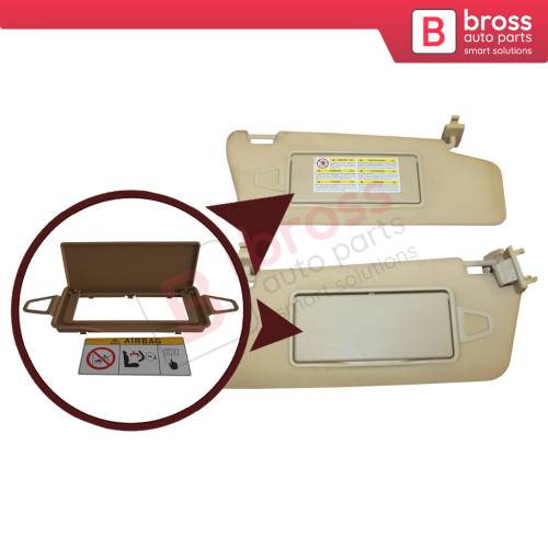 Sun Shade Visor Makeup Cosmetic Mirror Cover Beige 2128103710 For Mercedes E W212 CLS W218