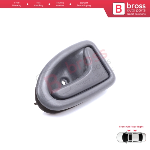 Inner Door Handle Right Gray Cable Type for Renault Clio 2 Scenic Megane 1 Trafic Master 2 Mascott Logan 1 Movano Vivaro A Interstar Primastar 1 Daily 8200028995