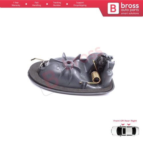 Inner Door Handle Right Gray Cable Type for Renault Clio 2 Scenic Megane 1 Trafic Master 2 Mascott Logan 1 Movano Vivaro A Interstar Primastar 1 Daily 8200028995