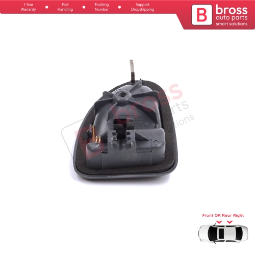Inner Door Handle Right Gray Cable Type for Renault Clio 2 Scenic Megane 1 Trafic Master 2 Mascott Logan 1 Movano Vivaro A Interstar Primastar 1 Daily 8200028995