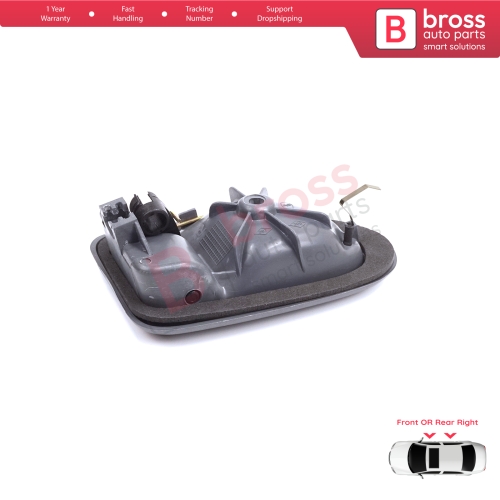 Inner Door Handle Right Gray Cable Type for Renault Clio 2 Scenic Megane 1 Trafic Master 2 Mascott Logan 1 Movano Vivaro A Interstar Primastar 1 Daily 8200028995