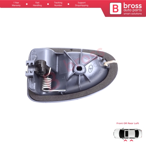 Inner Door Handle Left Gray Cable Type for Renault Clio 2 Scenic Megane 1 Trafic Master 2 Mascott Logan 1 Movano Vivaro A Interstar Primastar 1 Daily 8200028994