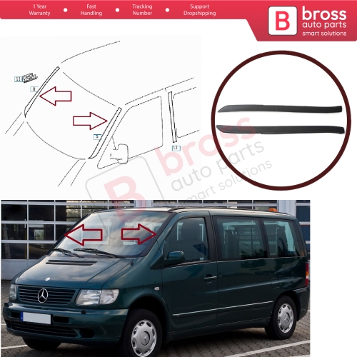 Front Windshield Glass Trim Moulding Pillar Cover Left Right 6386980179 079 for Mercedes Vito W638