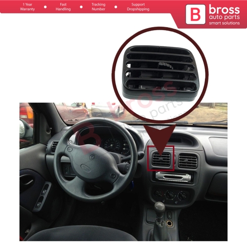 Air Vent Intake Grille Diffuser Left Side Black 7702258279 for Renault Clio MK2 Symbol MK1 MK2 Thalia