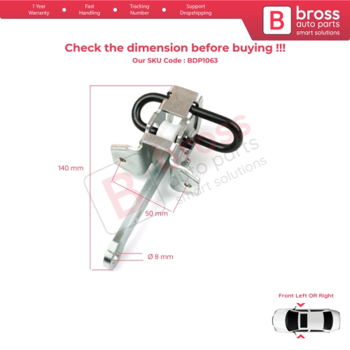 2 Pieces Front Door Hinge Brake Stop Check Strap Limiter for BMW 3 Series E36 1990-2000 51218165005