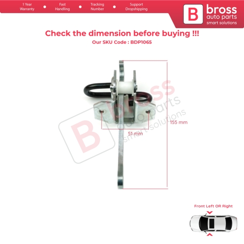 Front Door Hinge Brake Stop Check Strap Limiter 51218155698 for BMW 5 Series E34 7 Series E32