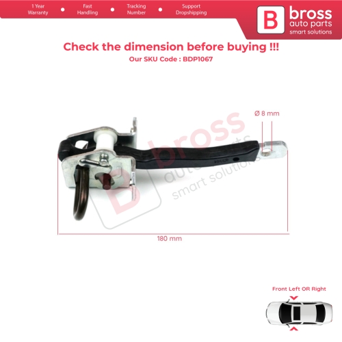 Front Door Hinge Brake Stop Check Strap Limiter 51218193447 for BMW 5 E39
