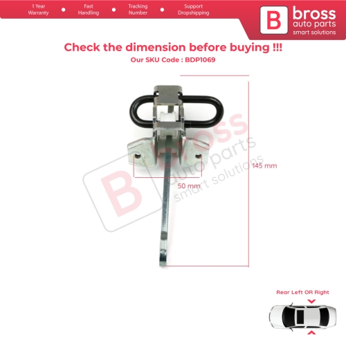 2 Pieces Rear Door Hinge Brake Stop Check Strap Limiter for BMW 5 Series E39 1995-2004 4/5-Door 51218159256 