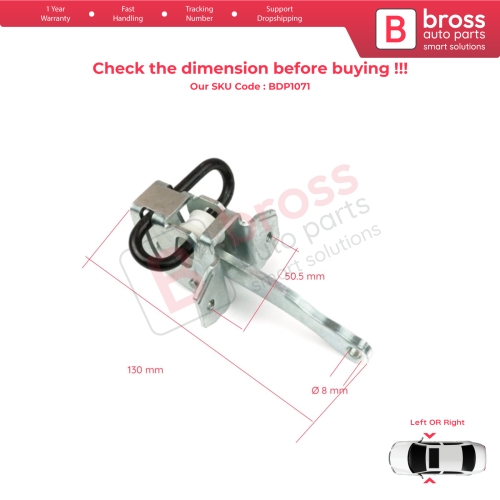 2 Pieces Door Hinge Brake Stop Check Strap Limiter 51218161782 for BMW 3 E36 Coupe Convertible