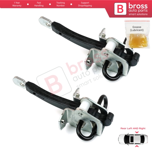 2 Pieces Rear Door Hinge Brake Stop Check Strap Limiter for BMW 7 Series E38 Sedan 1994-2001 51228234605 