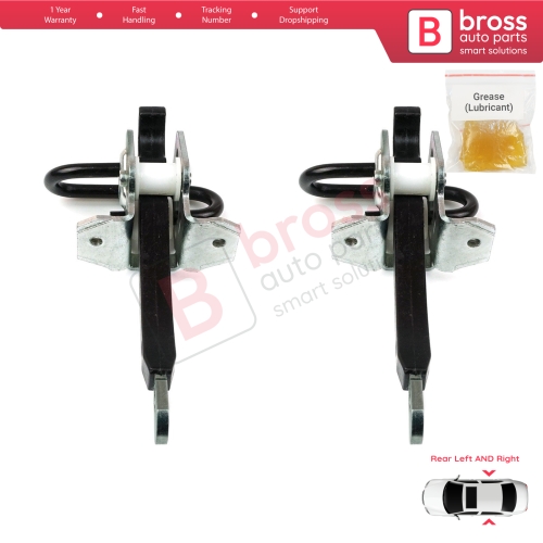 2 Pieces Rear Door Hinge Brake Stop Check Strap Limiter for BMW 7 Series E38 Sedan 1994-2001 51228234605 
