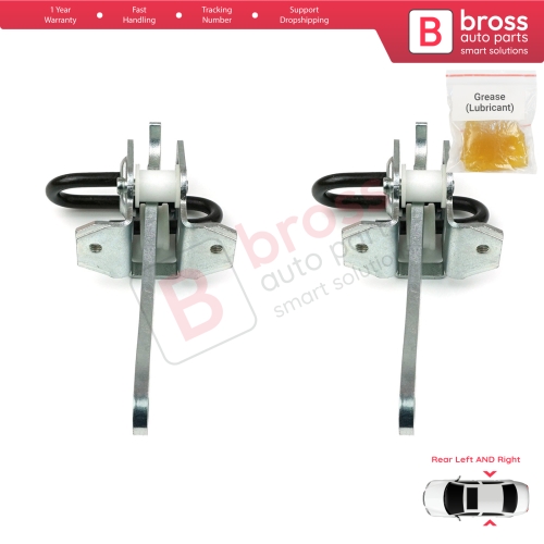 2 Pieces Rear Door Hinge Brake Stop Check Strap Limiter for BMW 7 Series E38 1994-2001 51228171672