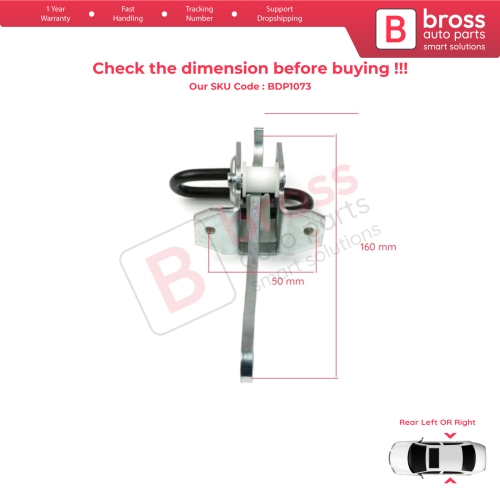 2 Pieces Rear Door Hinge Brake Stop Check Strap Limiter for BMW 7 Series E38 1994-2001 51228171672