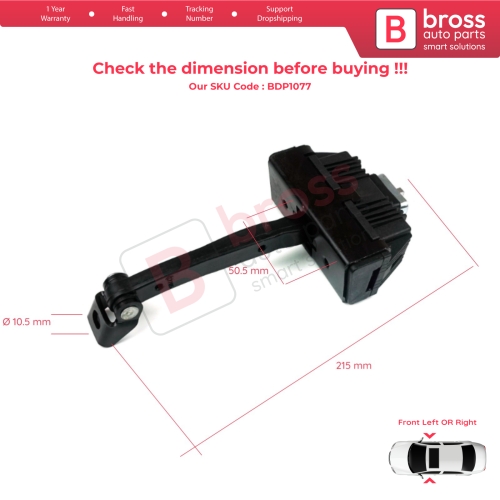 2 Pieces Front Door Hinge Brake Stop Check Strap Limiter for BMW 5 Series E60 E61 2001-2010 4/5-Door 51217176804