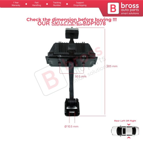2 Pieces Rear Door Hinge Brake Stop Check Strap Limiter for BMW 5 Series E60 E61 2001-2010 4/5-Door 51227176805