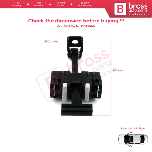 2 Pieces Front Door Hinge Brake Stop Check Strap Limiter for BMW 1 Series E87 2004-2013 5-Door HB 51217176809 