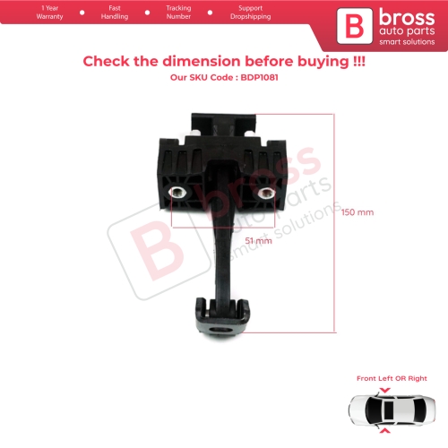 2 Pieces Front Door Hinge Brake Stop Check Strap Limiter for BMW 3 Series E90 E91 51217259243 