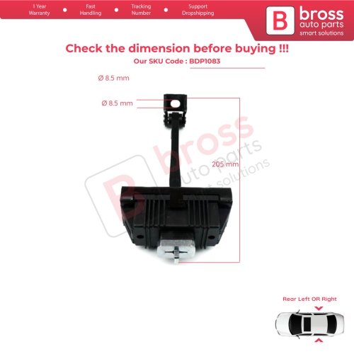 2 Pieces Rear Door Hinge Brake Stop Check Strap Limiter for BMW X3 E83 2003-2011 41527176802