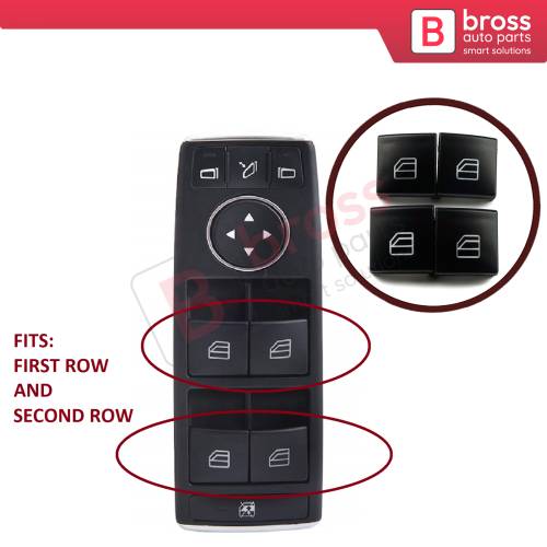 Master Window Switch Button Cover Cap Set 2049055402 For Mercedes C W204 E W212 A207 C207