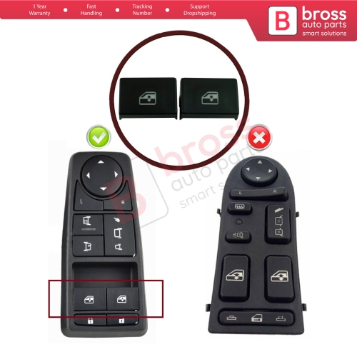 2 Pieces Master Window Lifter Switch Button Cover Front Left 81258067092 For MAN Truck TG Series