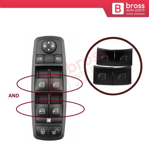 Master Driver Switch Left Right Window Button Cover Cap 1698206610 For Mercedes A W169 B W245