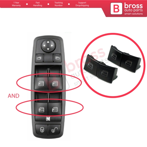 Master Driver Switch Left Right Window Button Cover Cap 1698206610 For Mercedes A W169 B W245