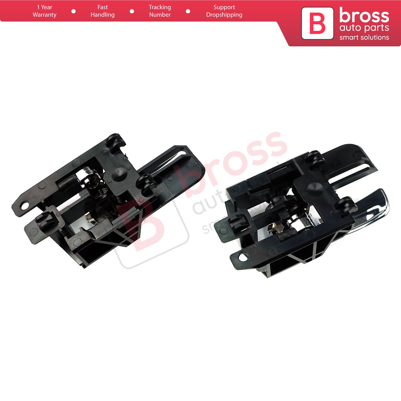 Bross Auto Parts LLC - BDP1103 Interior Door Handle Set Front or Rear Left  Right 80671 JD00E 80670 JD00E Set for Nissan Qashqai J10 MK1