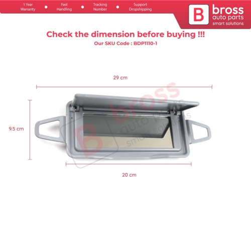 Sun Shade Visor Makeup Cosmetic Mirror Cover Gray 2128103710 For Mercedes E W212 CLS W218