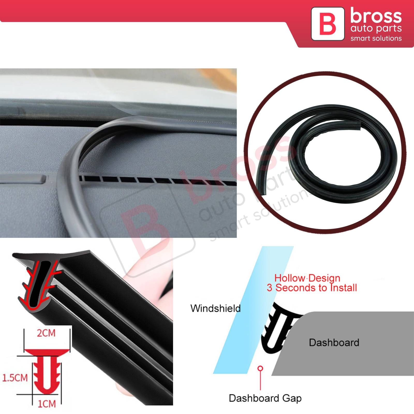 Bross Auto Parts LLC - BDP1113 Car Dashboard Sealing Strip Rubber
