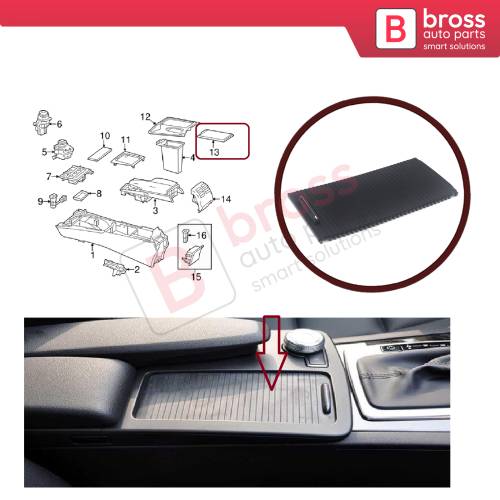 Console Slide Roller Blind Stowage Cover 20468047089051 for Mercedes W204 E W207 W212