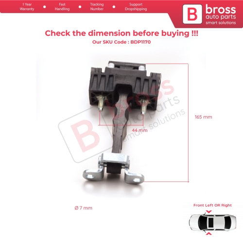 Front Door Catch Hinge Brake Stop Check Strap Limiter 60690659 for Alfa Romeo 159 2004–2011