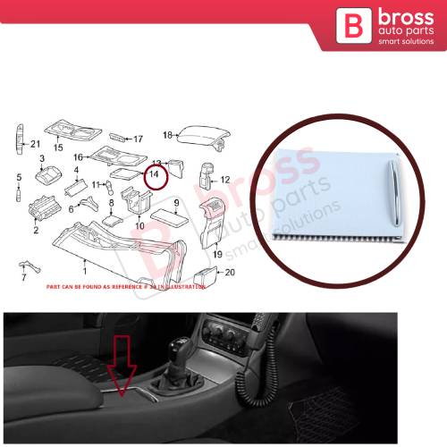 Console Slide Roller Blind Stowage Cover Gray 20368001239051 for Mercedes W203 CL203