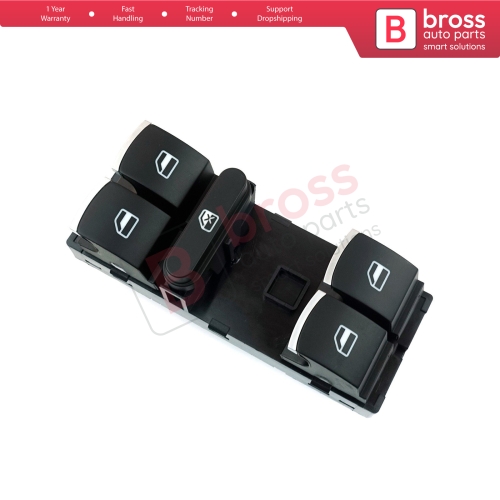 Window Master Switch Front Driver Side 5K4959857 for VW Golf Jetta Passat Tiguan Scirocco Caddy EOS Touareg Touran Seat Alhambra