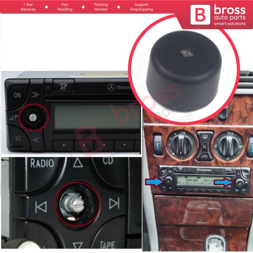 Radio Audio Cassette Tape Player Navigation Turn Knob Button For Mercedes Becker Audio 30 APS A2088200285