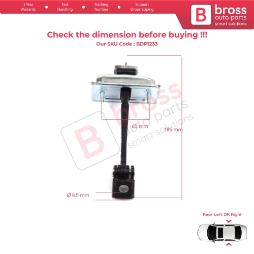 2 Pieces Rear Door Hinge Stop Check Strap Limiter for Vauxhall Opel Corsa D S07 2006-2014 13181961 