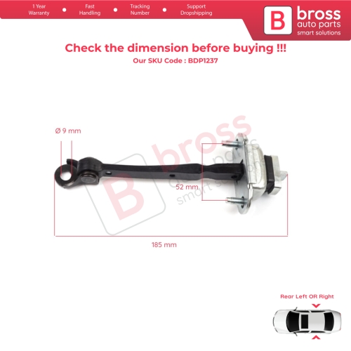 2 Pieces Rear Door Hinge Stop Check Strap Limiter 42467901 for Vauxhall Opel Mokka A J13 Buick Encore MK1 2013-2020
