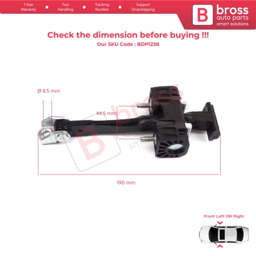 2 Pieces Front Door Hinge Stop Check Strap Limiter for Chevrolet Vauxhall Opel Zafira B Family 2005-2014 13227947