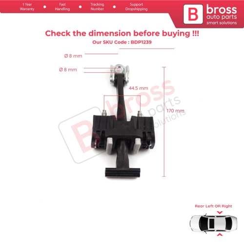 Rear Door Hinge Stop Check Strap Limiter 13214193 for Vauxhall Opel Zafira B 2005-2014