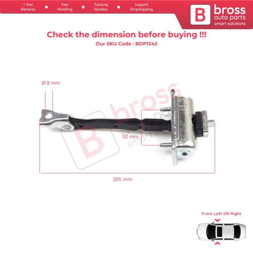 2 Pieces Front Door Hinge Stop Check Strap Limiter for Opel Zafira Tourer C P12 2011-2019 39045010