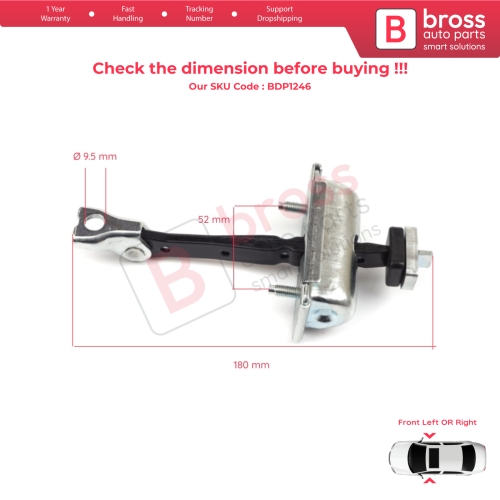 2 Pieces Front Door Hinge Stop Check Strap Limiter for Vauxhall Opel Adam M13 2012-2019 13412690 