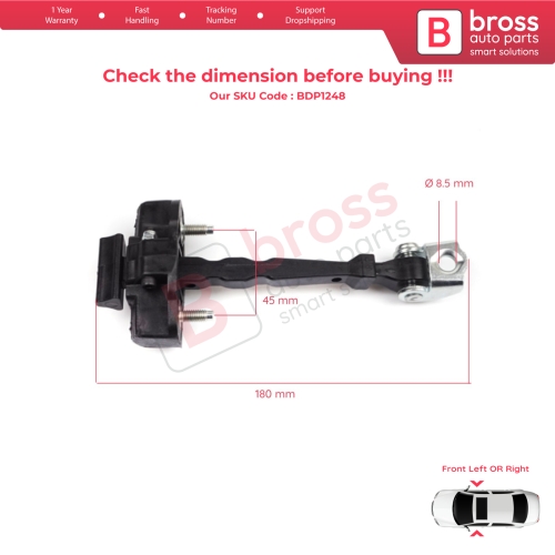 2 Pieces Front Door Hinge Stop Check Strap Limiter 804308807R for Renault Captur MK1 J87 H5 J5 2013-2019