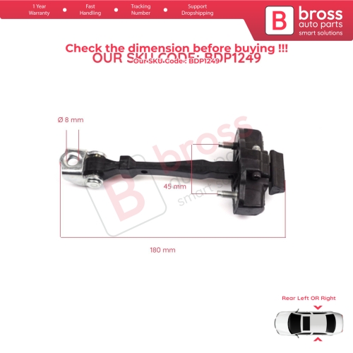 2 Pieces Rear Door Hinge Stop Check Strap Limiter for Renault Captur MK1 J87 H5 J5 2013-2019 824305607R
