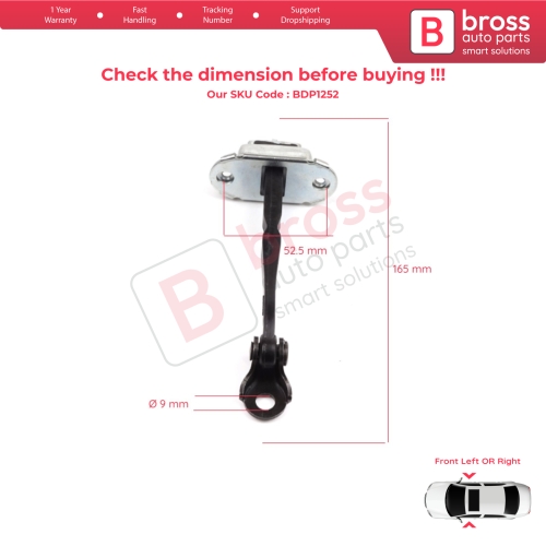 2 Pieces Front Door Hinge Stop Check Strap Limiter for Renault Kadjar Nissan Qashqai MK2 J11 804304EA0A