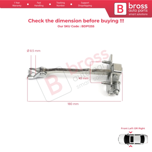 Front Door Hinge Stop Check Strap Limiter 804300242R for Renault Trafic MK3 Fiat Talento Opel Vivaro B Nissan NV300 Primastar