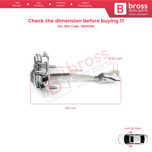 2 Pieces Front Door Hinge Stop Check Strap Limiter for Renault Megane CC Cabriolet Convertible EZ 2010-On 804305514R 