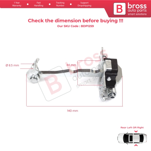 2 Pieces Rear Door Hinge Stop Check Strap Limiter for Renault Espace MK4 J81 JK0/1 2002-2015 8200070661