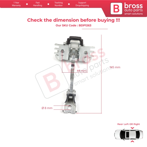 Rear Door Hinge Stop Check Strap Limiter 824310001R for Renault Laguna MK3 X91 BT0/1 2007-2015