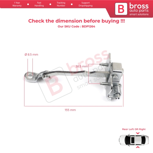 2 Pieces Rear Door Hinge Stop Check Strap Limiter 7700828428 for Renault Megane MK1 1996-2003