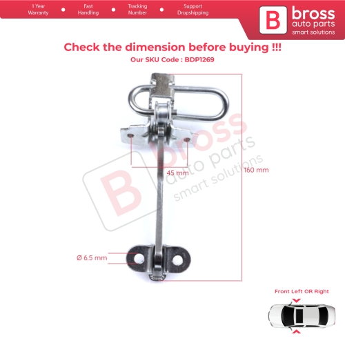 2 Pieces Front Door Hinge Stop Check Strap Limiter for Fiat Stilo 192 2001-2010 4/5 Door 51760102